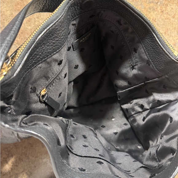 Kate Spade Black Pebbled Leather Shoulder bag with Gold Accents - Picture 5 of 8